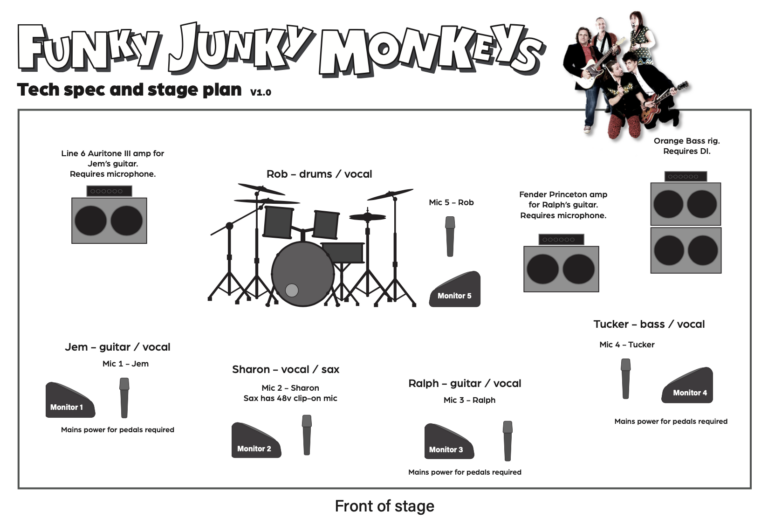 Funky Junky Monkeys - punk, funk, indie, glam and rock!